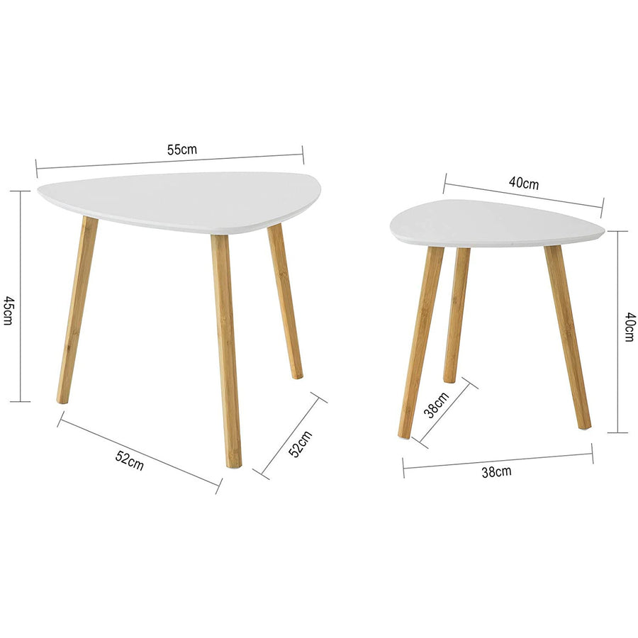 Set of 2 White Side Nesting Tables