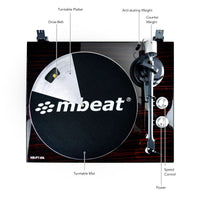 Hi-Fi Bluetooth Turntable (MMC, USB, Anti-skating, Preamplifier) - Macassar Ebony