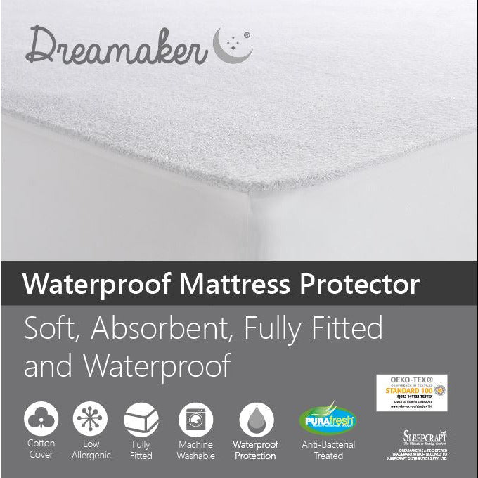 Waterproof Fitted Mattress Protector King Single Bed