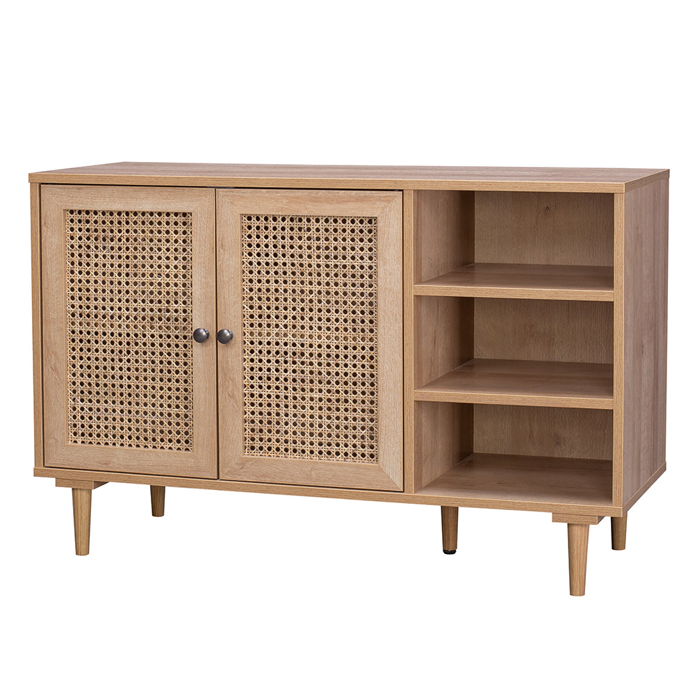 Natura Rattan Buffet Sideboard Storage Cabinet Hallway Table 2 Doors 3 Shelves