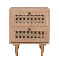 Natura Rattan Bedside Table With 2 Drawers