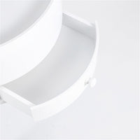 Kumoo Round Side Table With Storage White