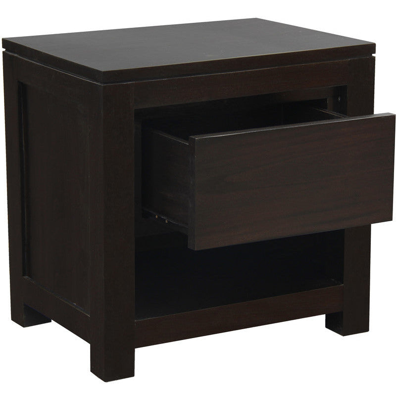 Ivy 1 Drawer Bedside Table (Chocolate)