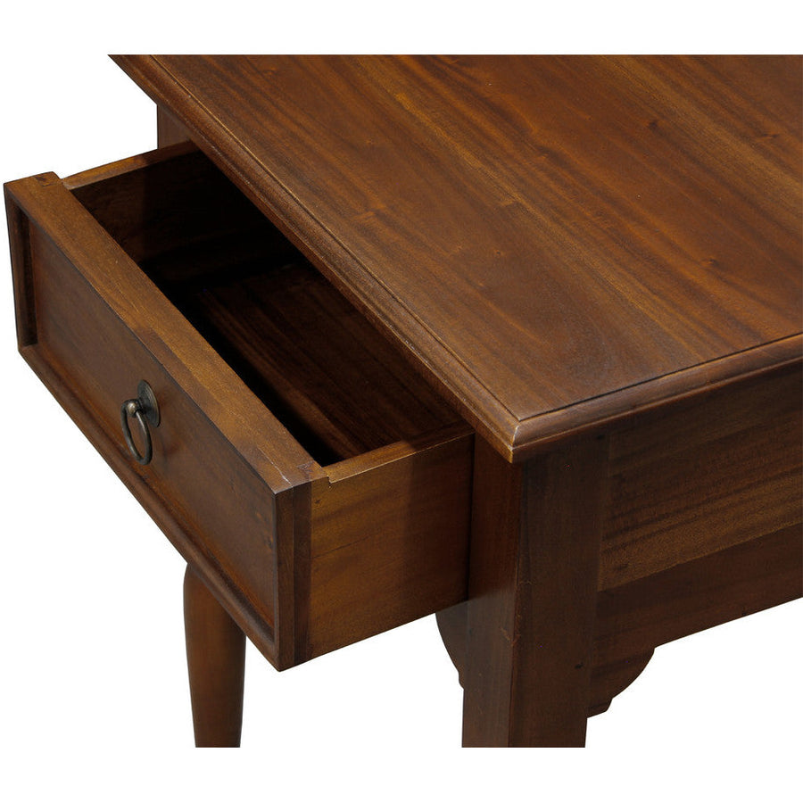 Milly Turn Leg 1 Drawer Side Table (Mahogany)