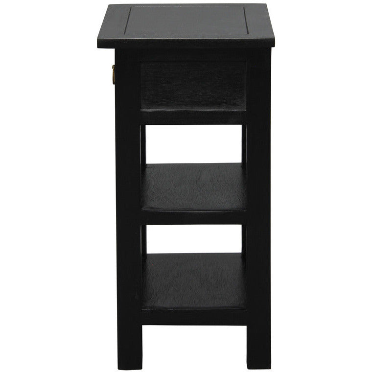 Elliot 1 Drawer Lamp Table (Black)