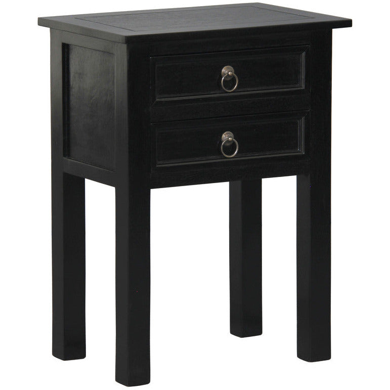 Elliot 2 Drawer Lamp Table (Black)