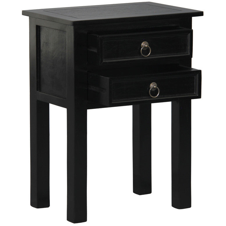 Elliot 2 Drawer Lamp Table (Black)