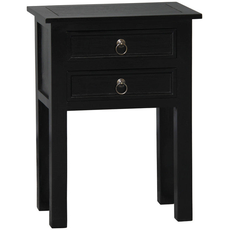 Elliot 2 Drawer Lamp Table (Black)