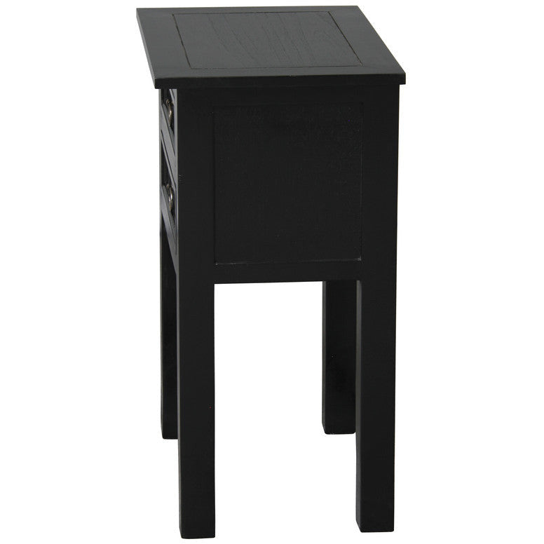 Elliot 2 Drawer Lamp Table (Black)