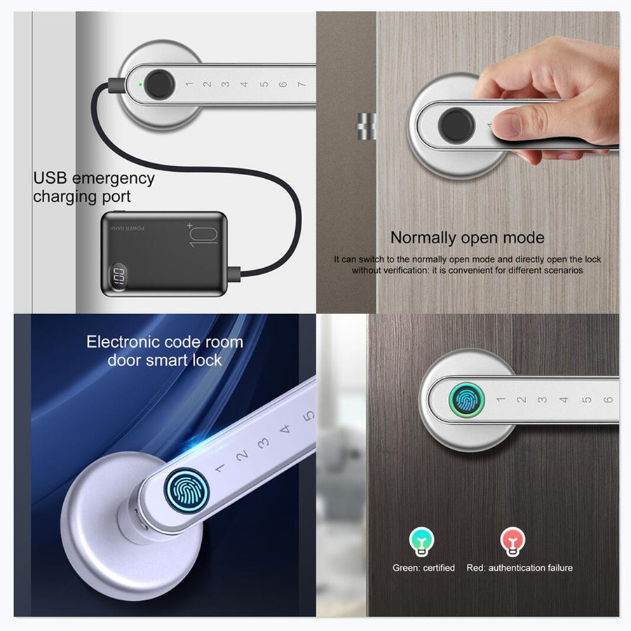 Smart Fingerprint Door Lock Electronic Handle Digital Password Bluetooth Key APP