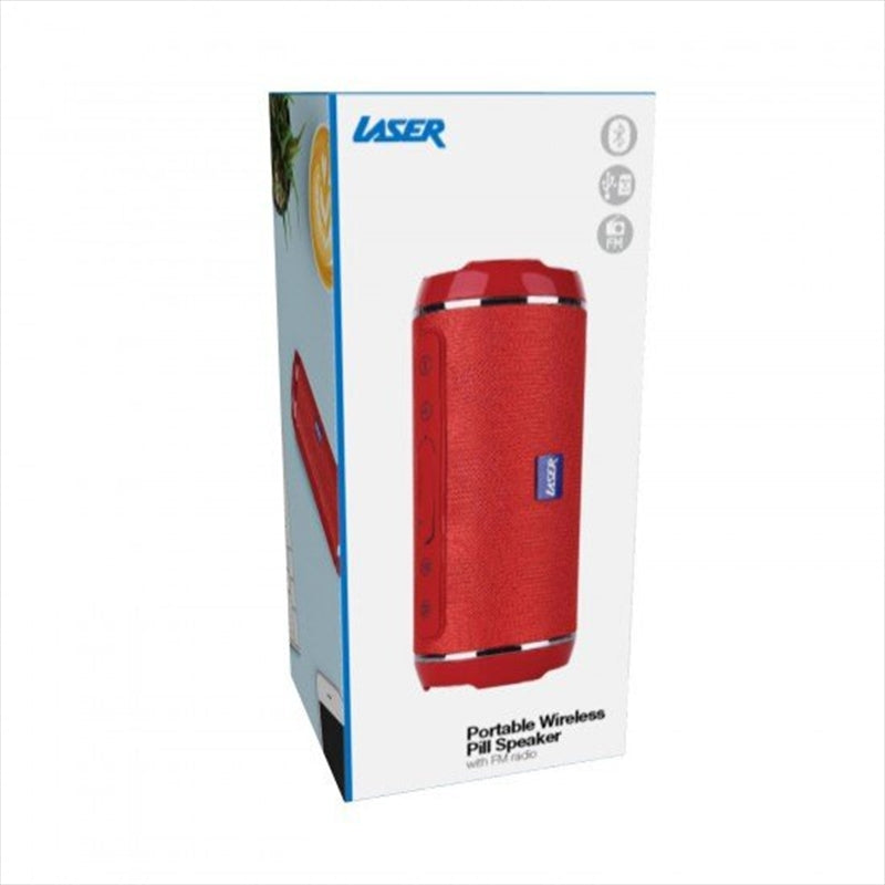 Laser - Bluetooth Pill Speaker - Red