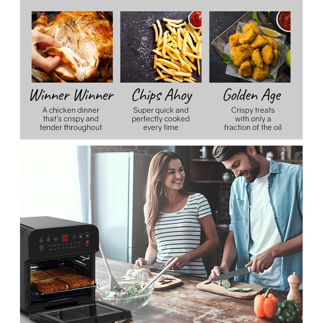 16L Air Fryer Electric Digital Airfryer Rotisserie Dry Large Big Cooker