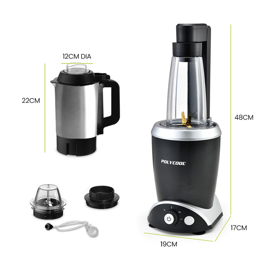 1000W 5in1 Vacuum Blender, 700ml Capacity, With Heating Jug and Grinder Cup