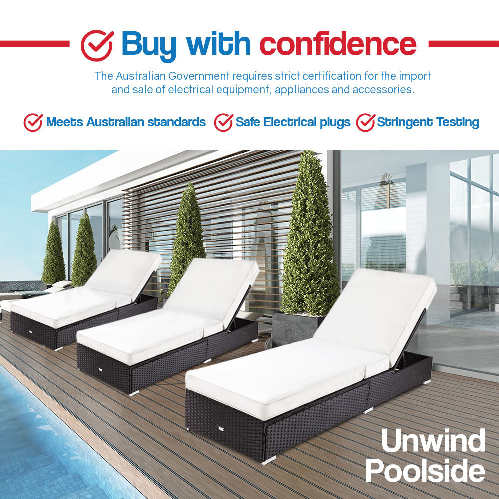 Wicker Premium Outdoor Sun Lounge Pool Furniture Bed