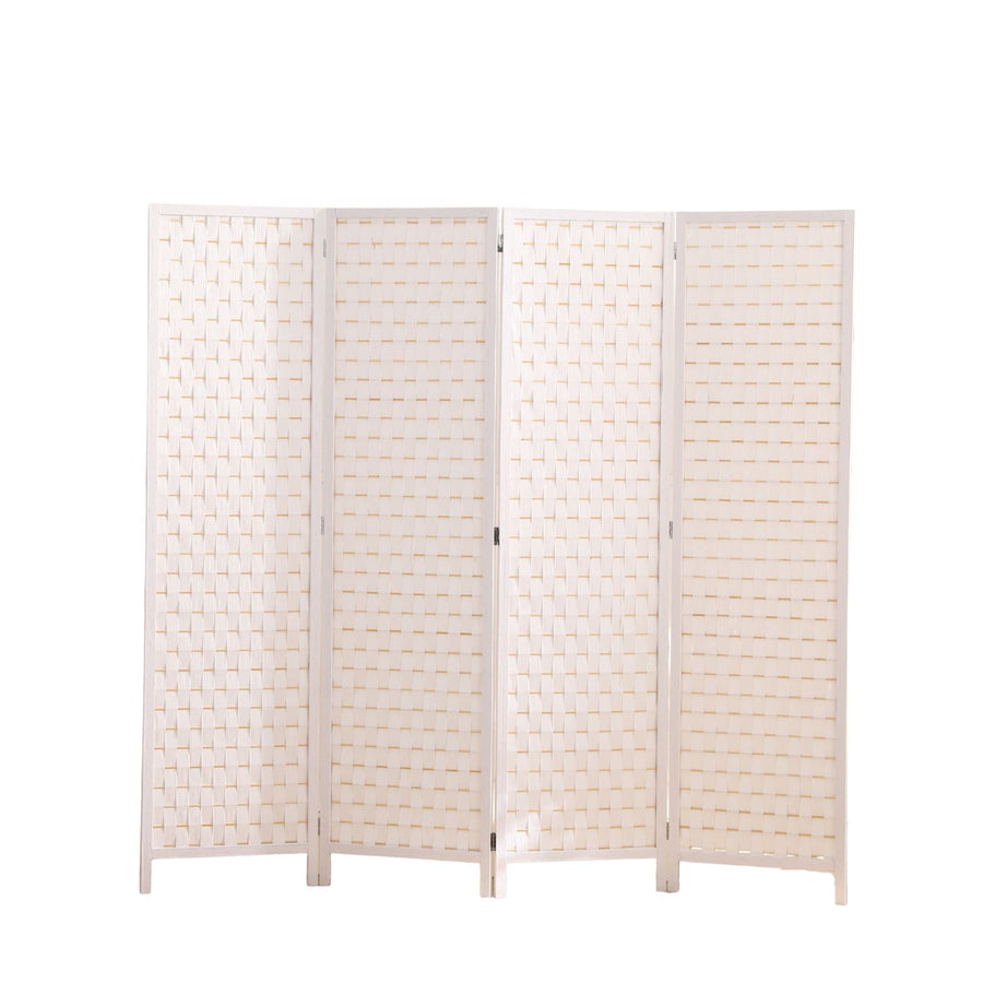 4-Panel Pine Wood Room Divider (White) EK-RD-101-SD