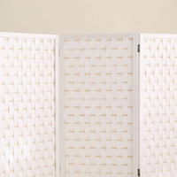 4-Panel Pine Wood Room Divider (White) EK-RD-101-SD