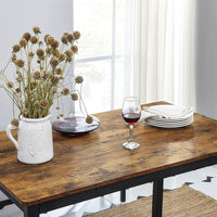 Dining Table Set with 2 Benches Rustic Brown and Black KDT070B01