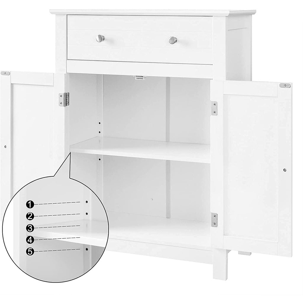 Floor Cabinet with Drawer and 2 Doors White BBC61WT