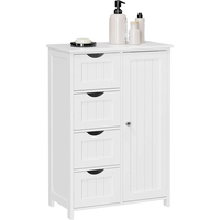 Floor Cabinet with 4 Drawers and Adjustable Shelf White LHC41W