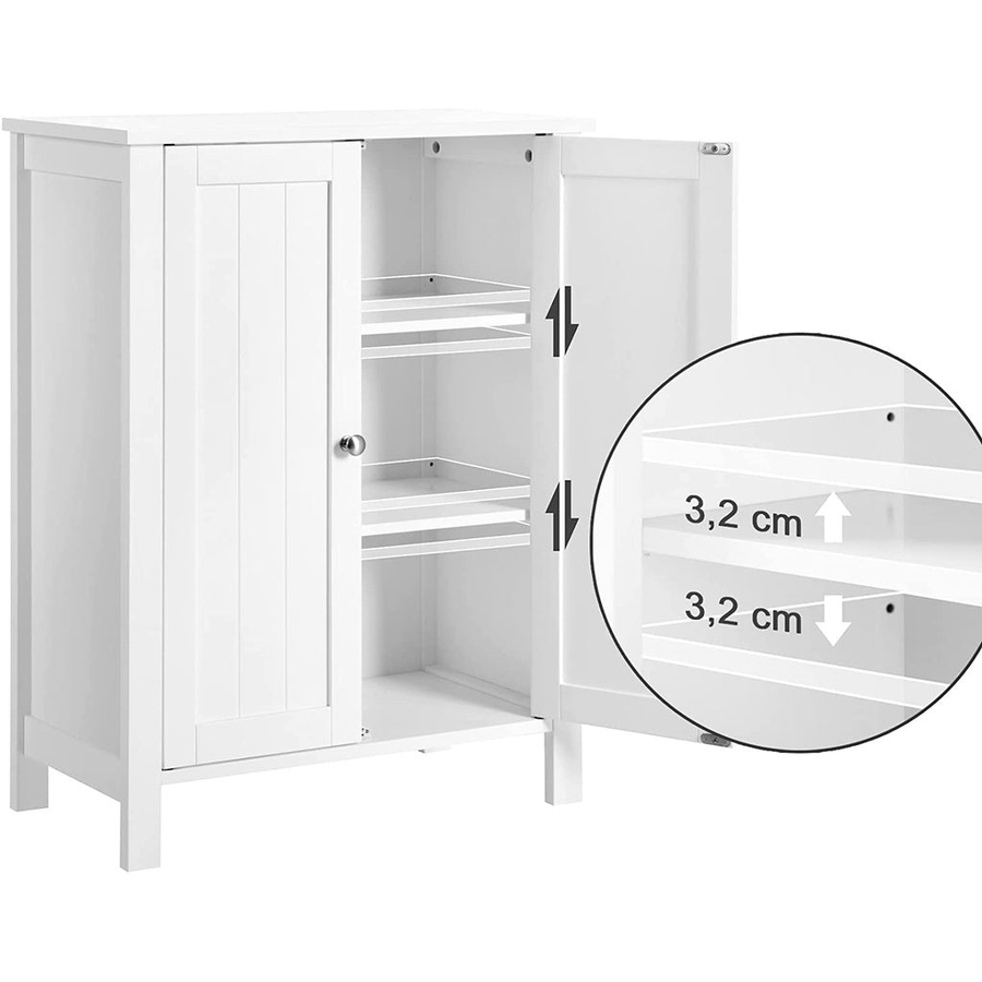 Floor Cabinet with 2 Doors White BCB60W