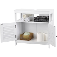 Under Sink Cabinet with 2 Doors Open Compartment White