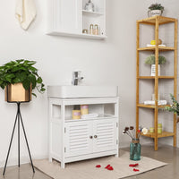 Under Sink Cabinet with 2 Doors Open Compartment White