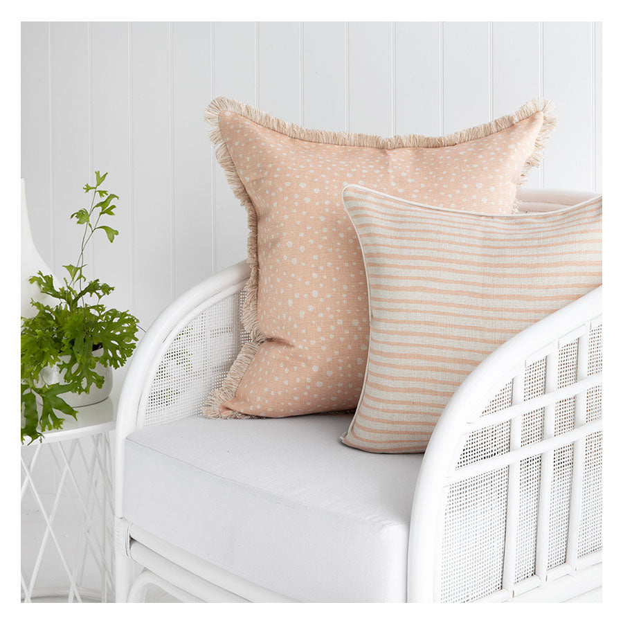 Cushion Cover With Piping Paint Stripes Blush 45cm x 45cm