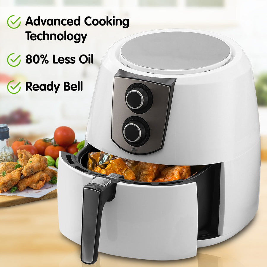 7.2l 1800w Electric Air Fryer Healthy Cooker Fryers Kitchen Oven Oil Free Low Fat White