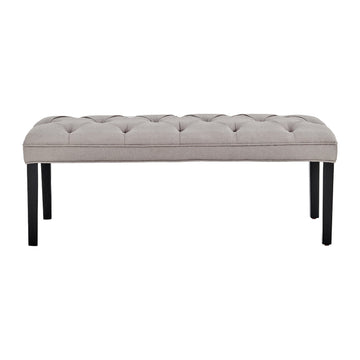 Sarantino Cate Button-tufted Upholstered Bench With Tapered Legs By Sarantino - Light Grey