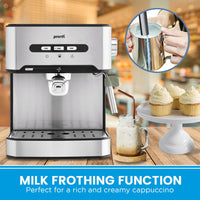 1.6L Automatic Coffee Espresso Machine with Steam Frother