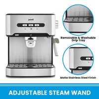 1.6L Automatic Coffee Espresso Machine with Steam Frother