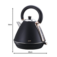 Rose Trim Collection Toaster & Kettle Bundle - Black