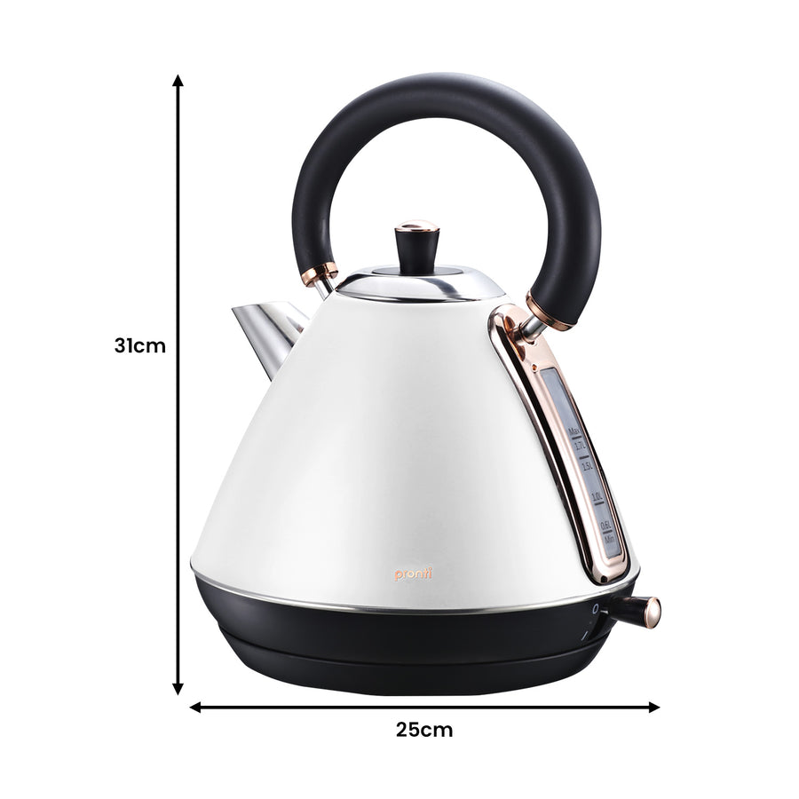 Rose Trim Collection Toaster & Kettle Bundle - White