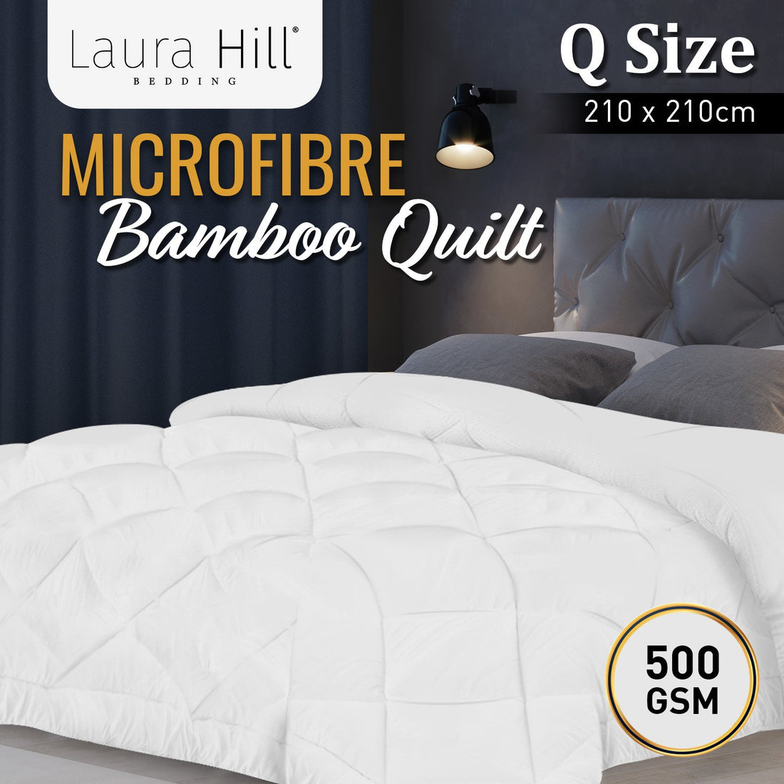 Microfibre Bamboo Comforter Quilt 500gsm - Queen