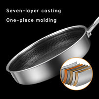 Stainless Steel Frying Pan Non-Stick Cooking Frypan Cookware 30cm Honeycomb Single Sided