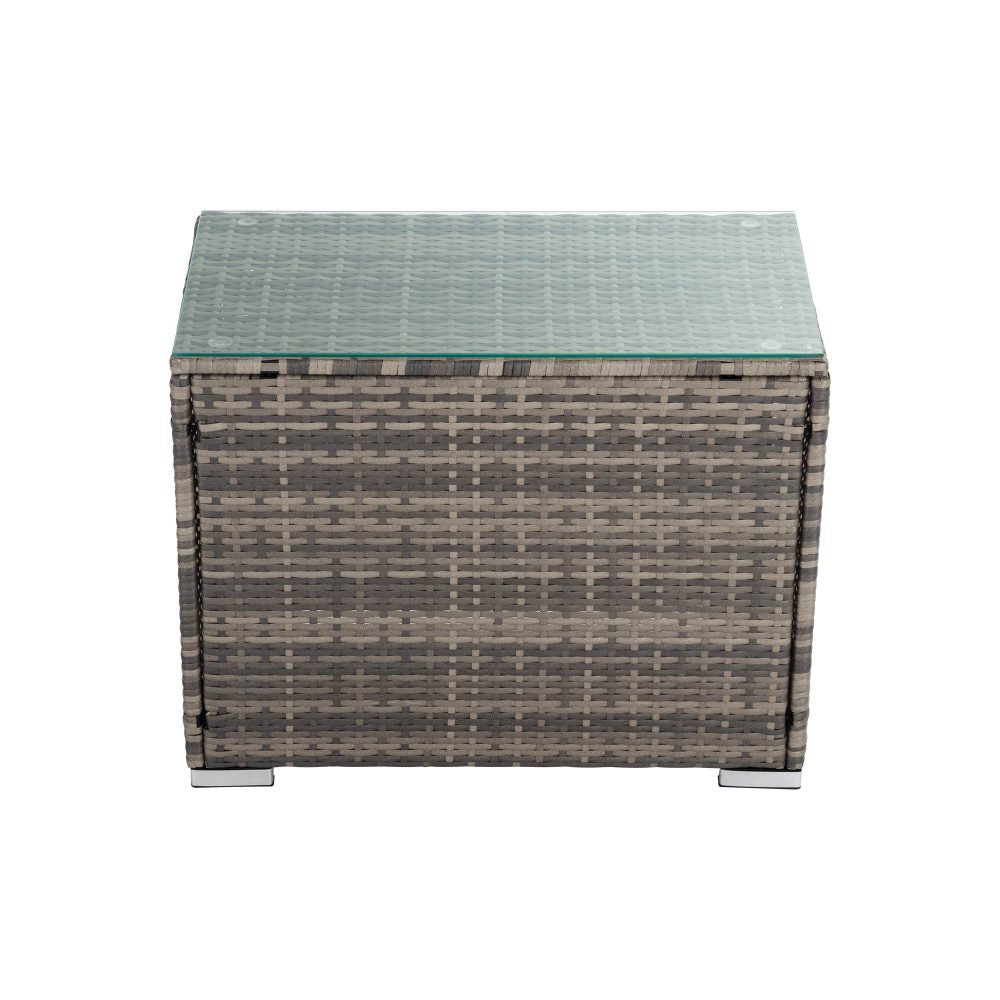 Grey Wicker End Table