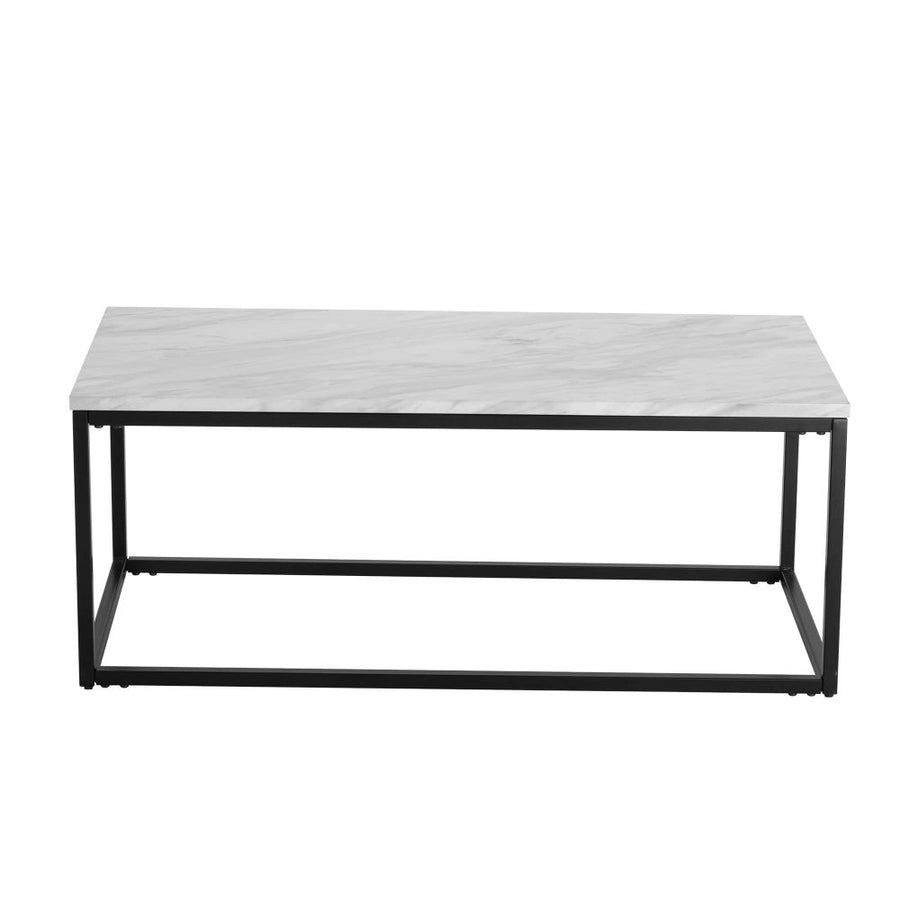 Industrial Style Marble Effect Rectangular Coffee Table