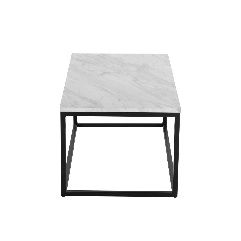 Industrial Style Marble Effect Rectangular Coffee Table