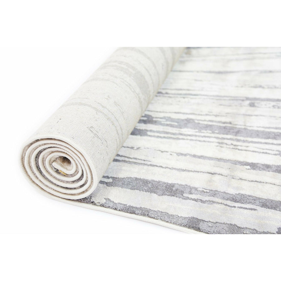 Alyssum Grey Beige Textured Swirl Rug 240x330 cm