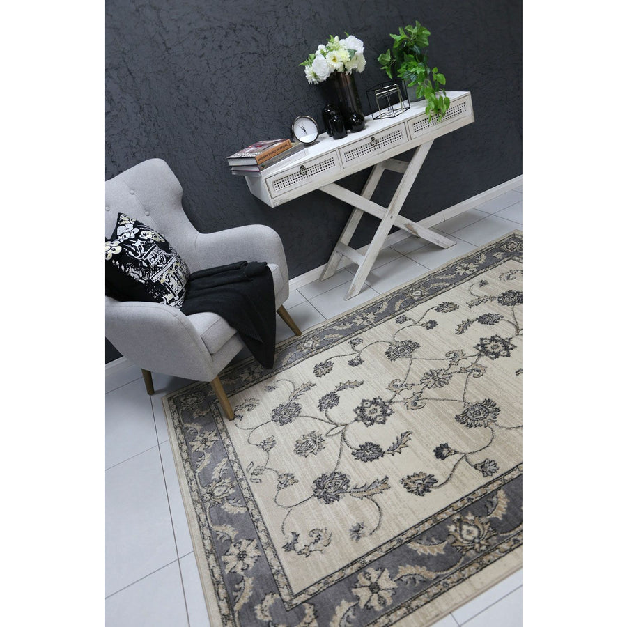 Arya Cream Grey Oriental Rug 160x220 cm