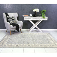 Arya  Grey Cream Border Rug 200x290 cm