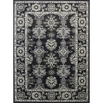 Arya Traditional Navy Grey Rug 200x290 cm