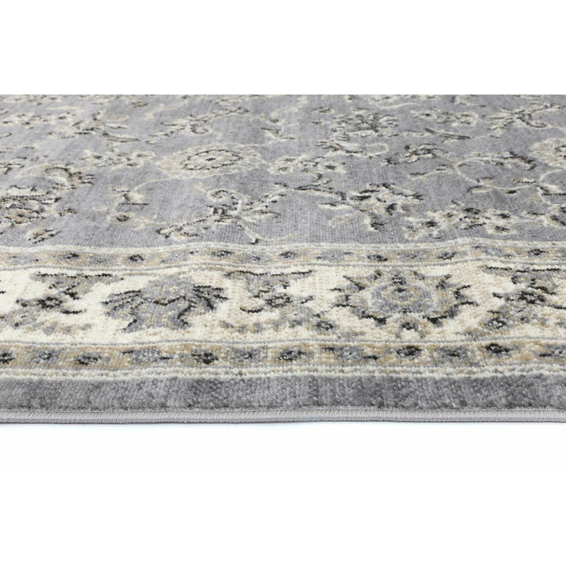 Arya  Grey Cream Border Rug 240x330 cm