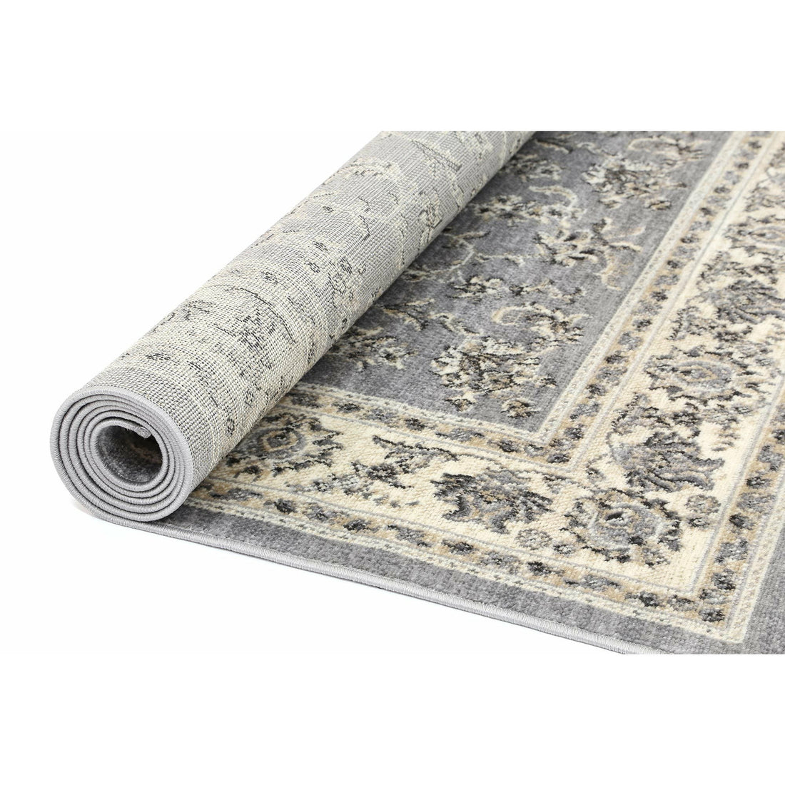 Arya  Grey Cream Border Rug 240x330 cm