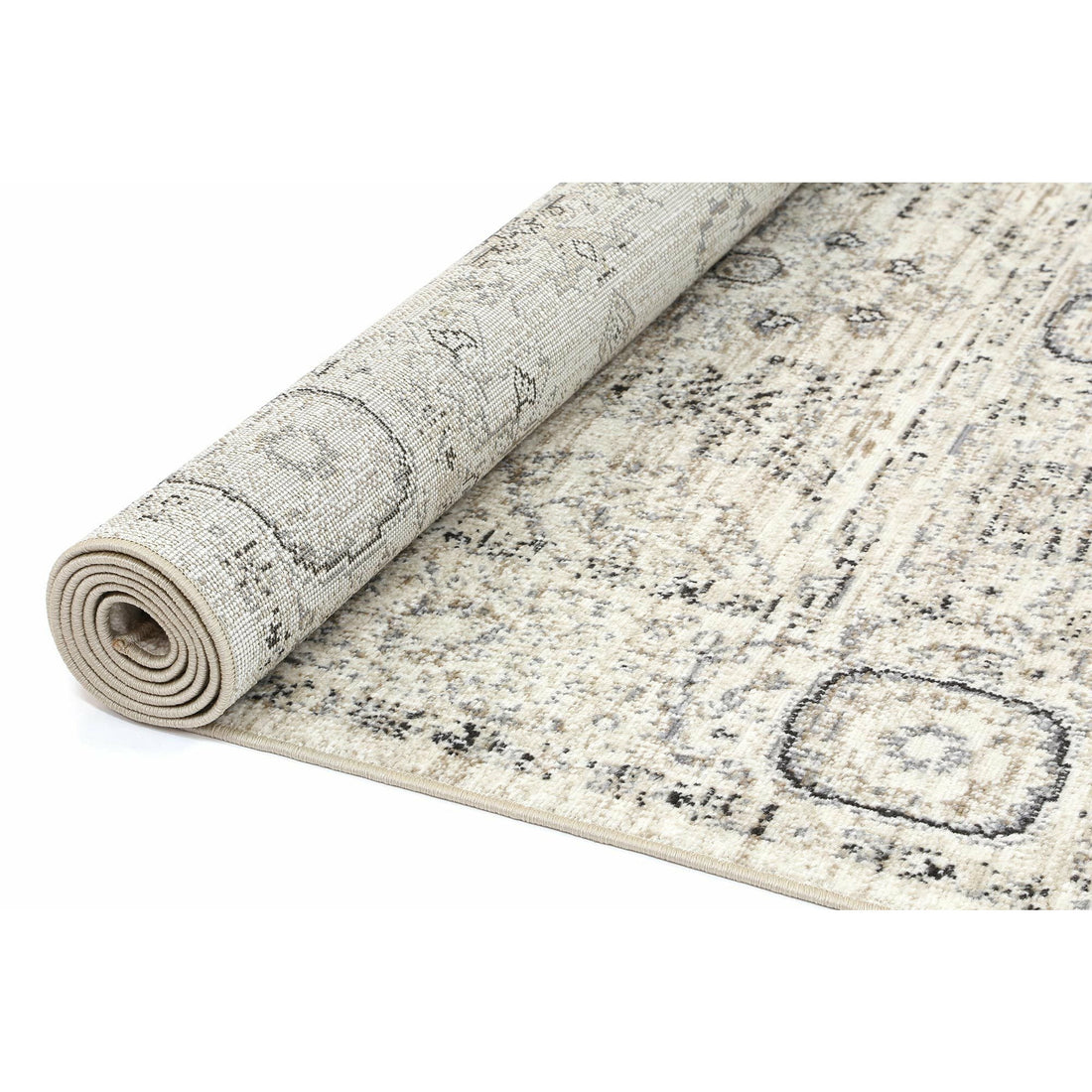 Arya Cream Grey Contemporary Rug 240x330 cm