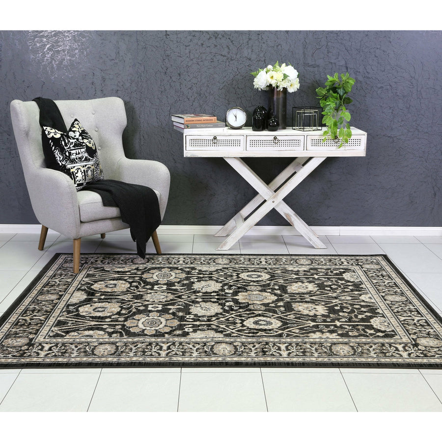 Arya Grey Oriental Rug 80x300 cm