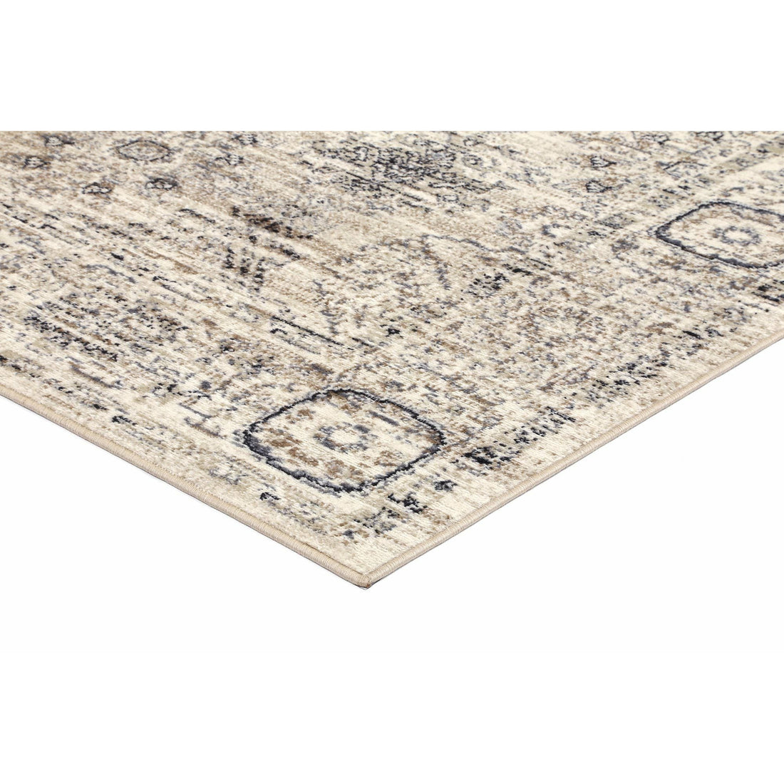 Arya Cream Grey Contemporary Rug 80x300 cm