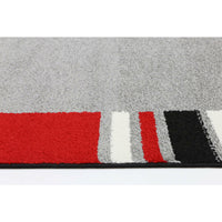 Atta Grey Red Border Rug 160x220 cm