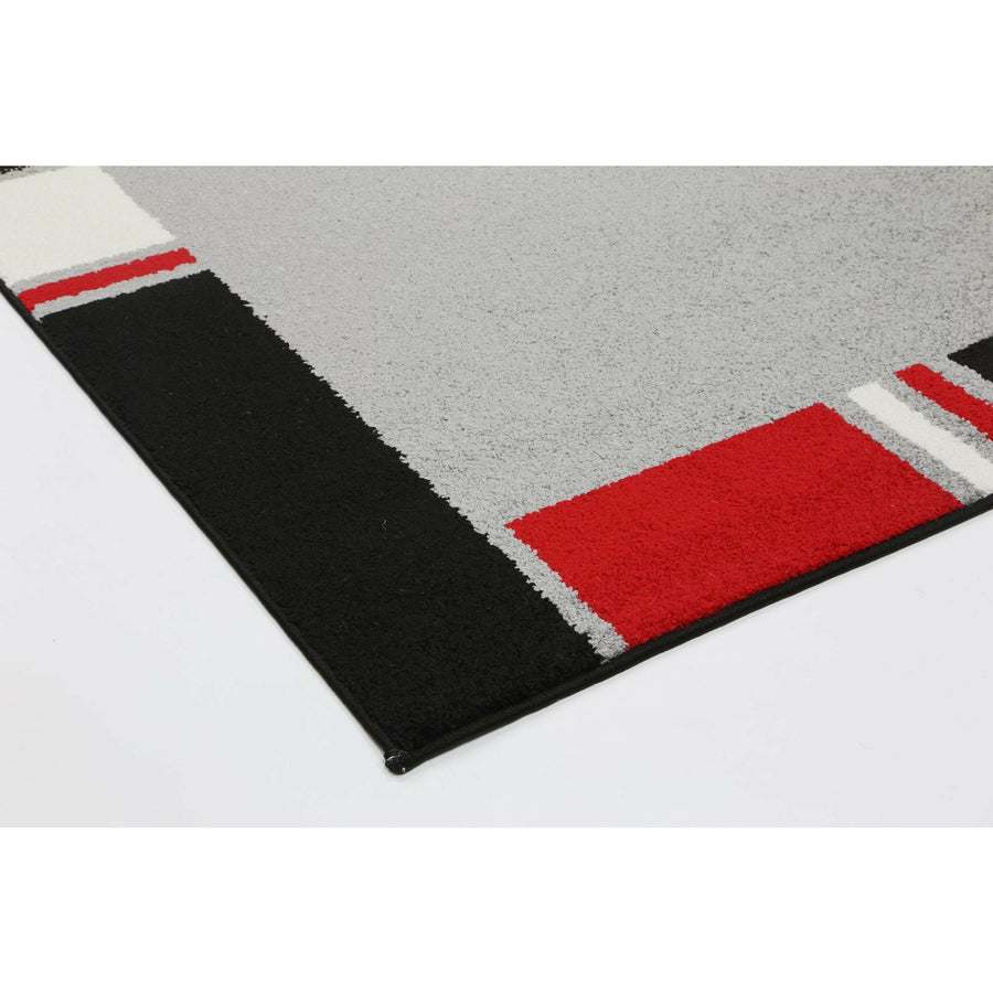 Atta Grey Red Border Rug 160x220 cm