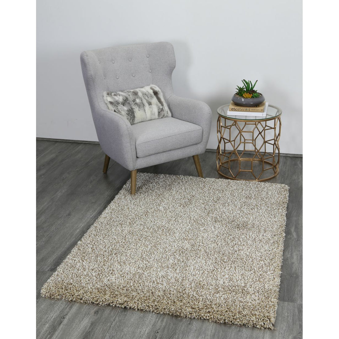 Arctic Plush Beige Shaggy Rug 160x220 cm